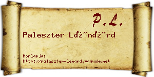 Paleszter Lénárd névjegykártya
